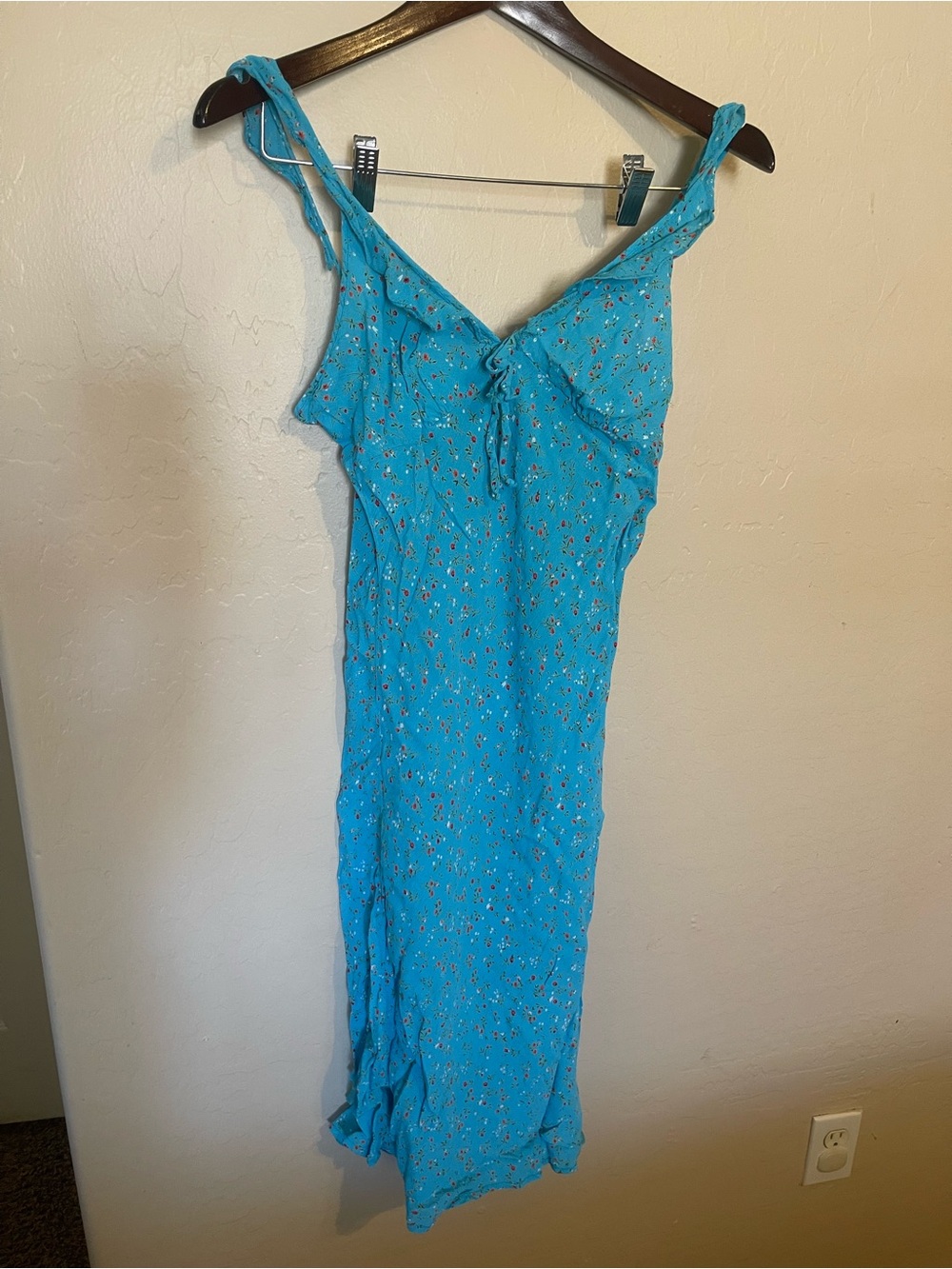 Turquoise Floral Slip Dress - Women's Summer Dress